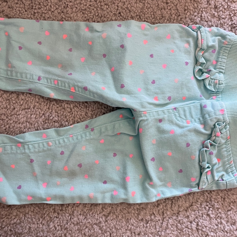 Garanimals Mint Green Baby Pants with Hearts